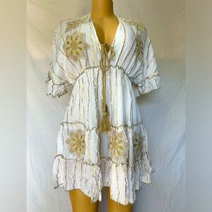 Floral Embroidered White Dress